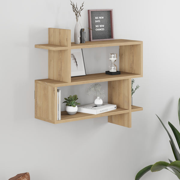 Decortie Paralel Wall Mounted Modern Bookcase Display Unit Medium W 70 Cm