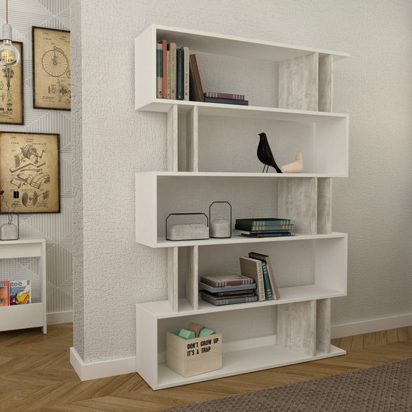 Decortie Partiro Modern Bookcase Wall Mounted Room Separator Tall 161cm