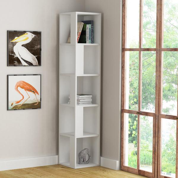 Decortie Piano Modern Corner Bookcase Display Unit Tall 158.9cm