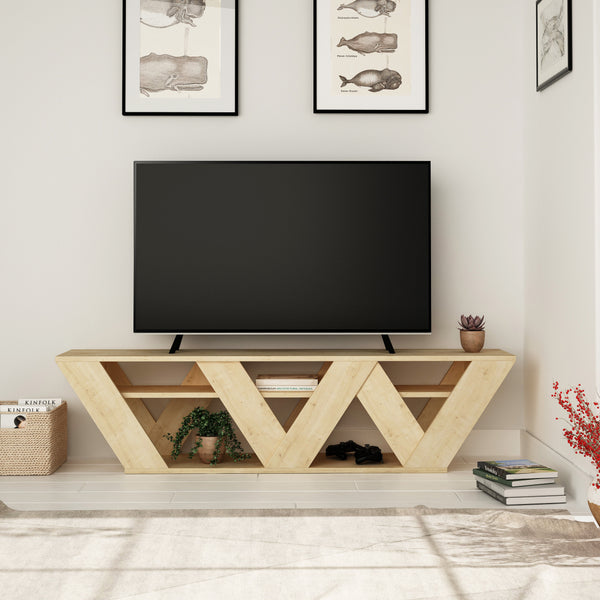 Decortie Ralla Modern TV Stand Multimedia Centre With Shelves 158cm