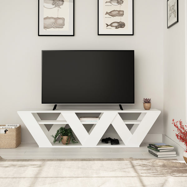 Decortie Ralla Modern TV Stand Multimedia Centre With Shelves 158cm