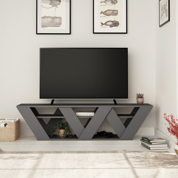 Decortie Ralla Modern TV Stand Multimedia Centre With Shelves 158cm