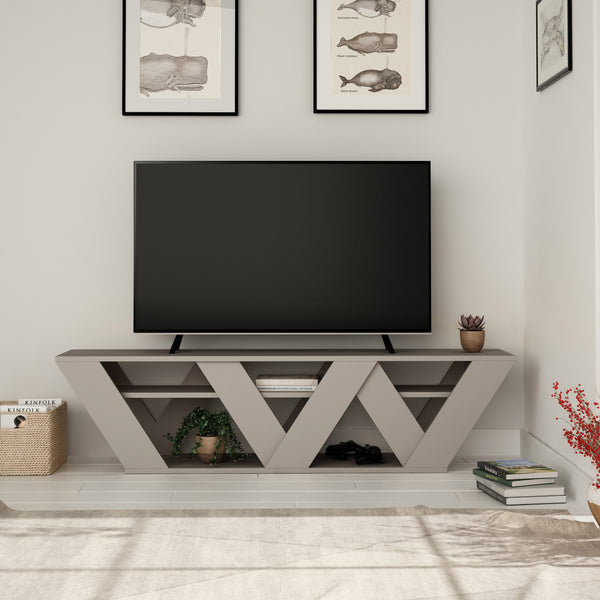 decortie Ralla Modern TV Stand Multimedia Centre With Shelves 158cm