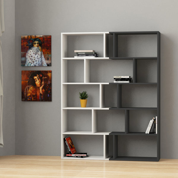 Decortie Tapi Modern Bookcase Display Unit Room Separator Set Of 2 Tall 159cm
