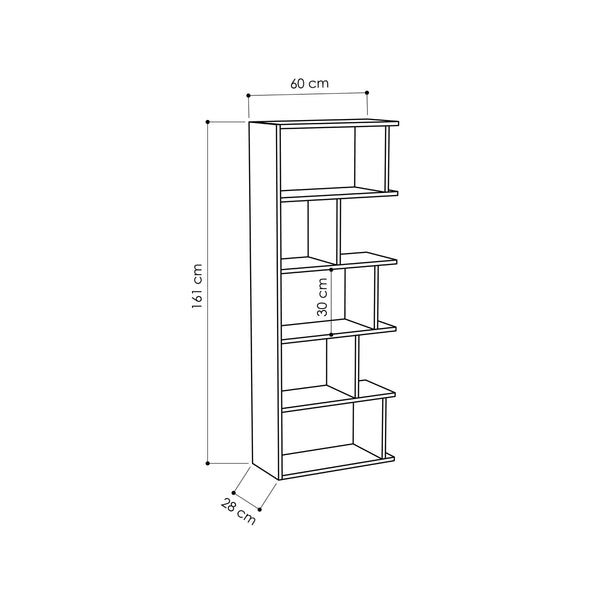 Decortie Tapi Modern Bookcase Display Unit Room Separator Set Of 2 Tall 159cm