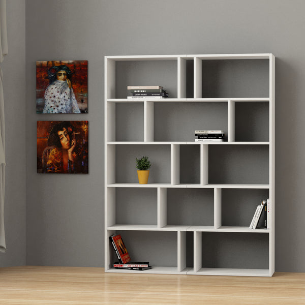 decortie Tapi Modern Bookcase Display Unit Room Separator Set Of 2 Tall 159cm