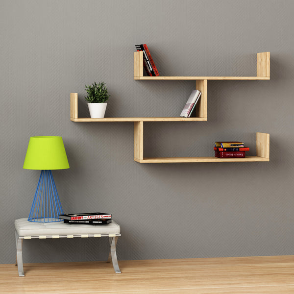 Decortie Tibet Wall Mounted Modern Bookcase Display Unit W 119cm