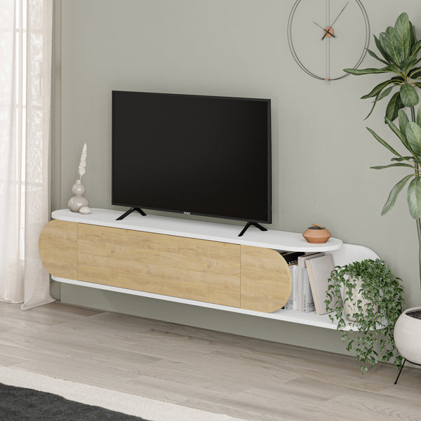 Decortie Tone Modern Floating TV Stand Multimedia Centre With Storage Cabinet 180cm