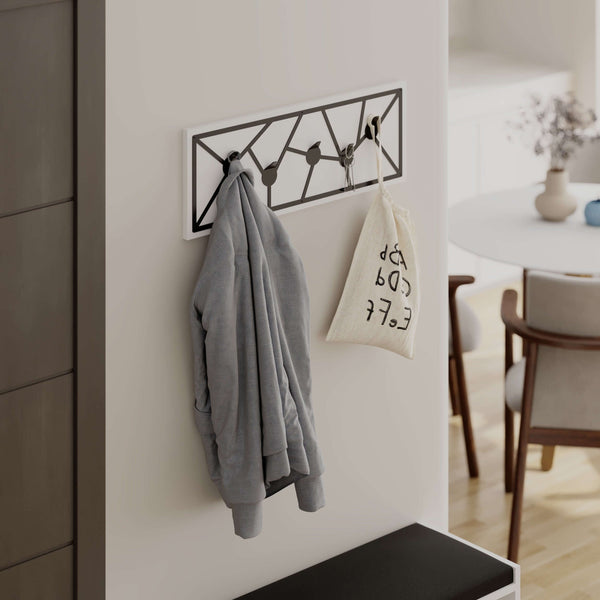 Decortie Trace Modern Wall Mounted Hanger With 5 Hooks