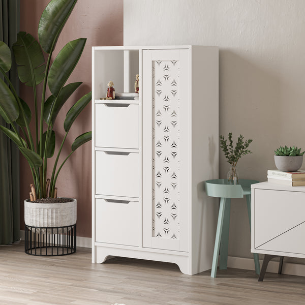 Decortie Yada Mini Multipurpose Modern Bathroom Cabinet H 122.2cm