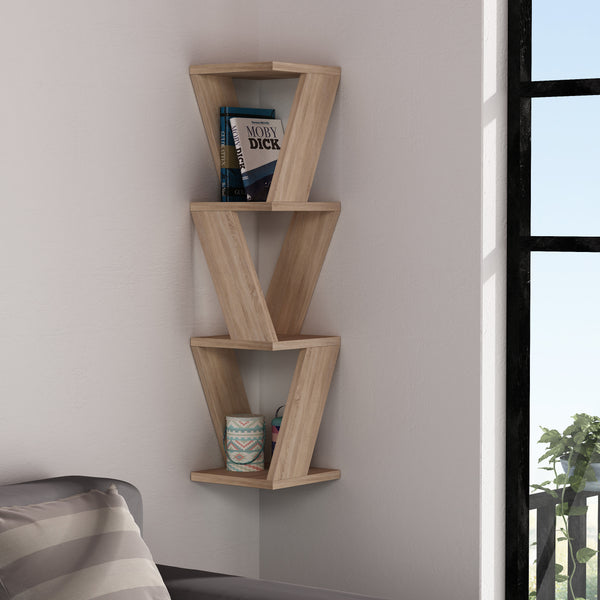 Decortie Zena Corner Book Shelf Wall Mounted W 22cm