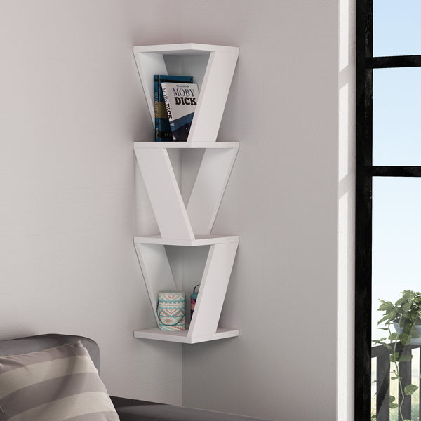 decortie Zena Corner Book Shelf Wall Mounted W 22cm