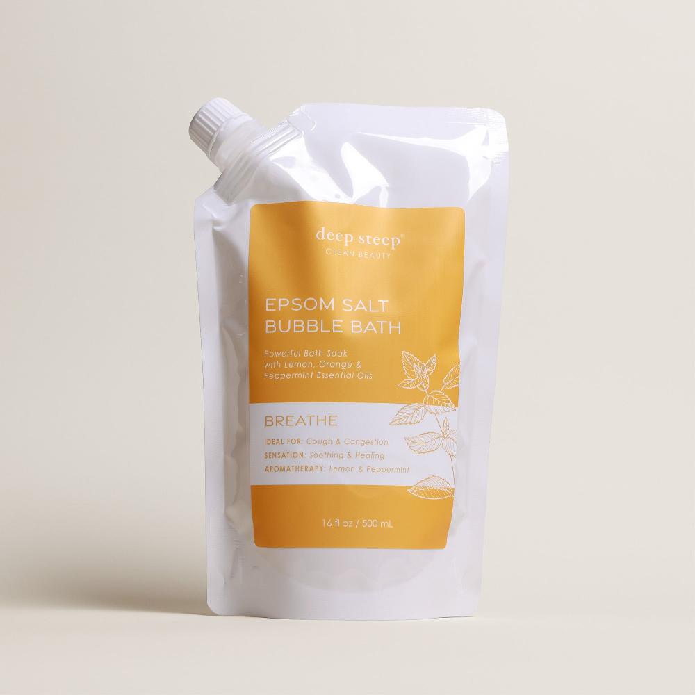 deep steep Breathe Epsom Salt Bubble Bath