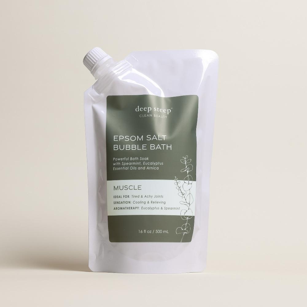 deep steep Muscle Epsom Salt Bubble Bath