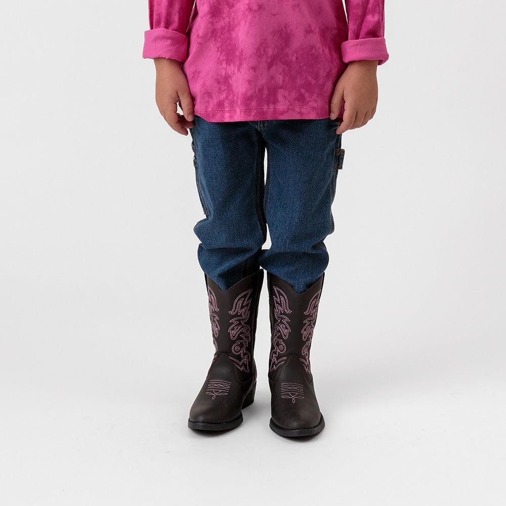 Deer Stags Deer Stags Kids' Ranch In Dark Brown/Pink