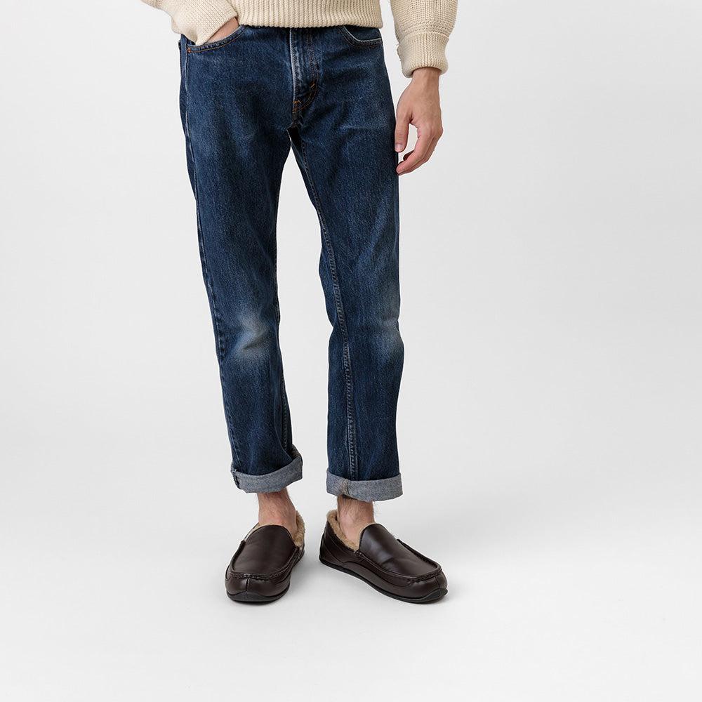 Deer Stags Deer Stags Spun Unisex Slipper In Dark Brown Faux Leather