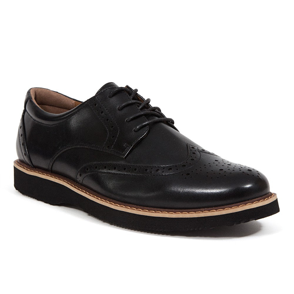 deer stags Men's Walkmaster Wingtip Oxford in Black - Classic SUPRO