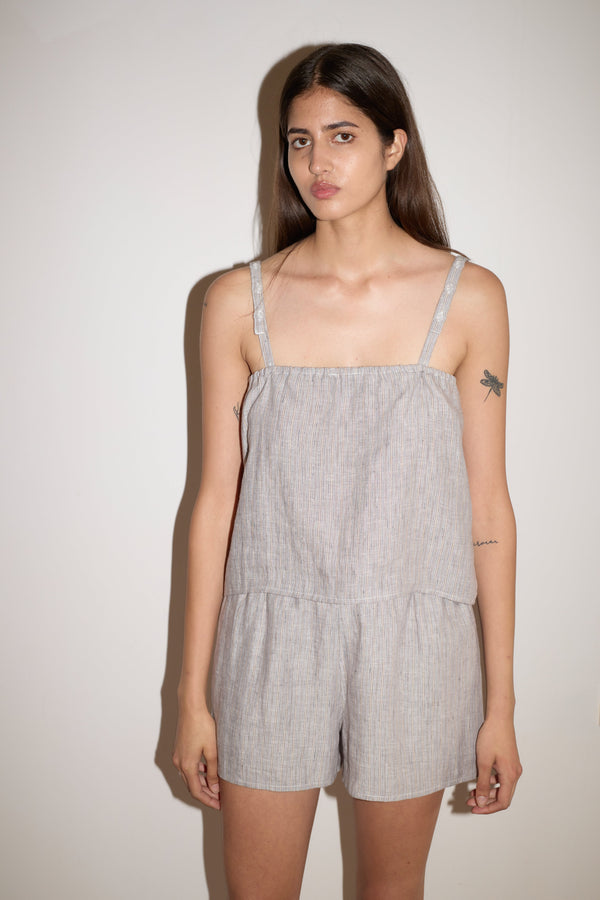 Deiji Studios Button Linen Set Haze Blue Button Linen Set - Haze Blue