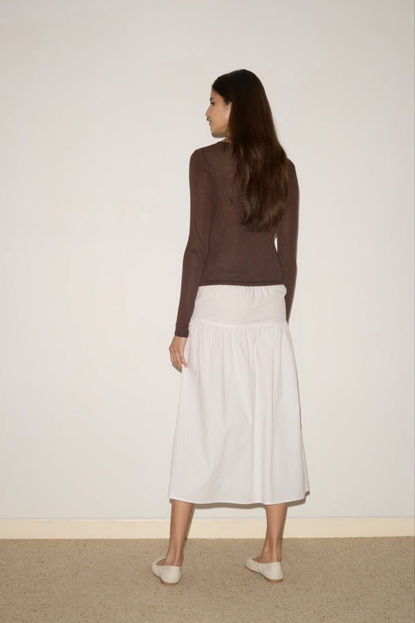 Deiji Studios Button Skirt Pacific Stripe Button Skirt - Pacific Stripe