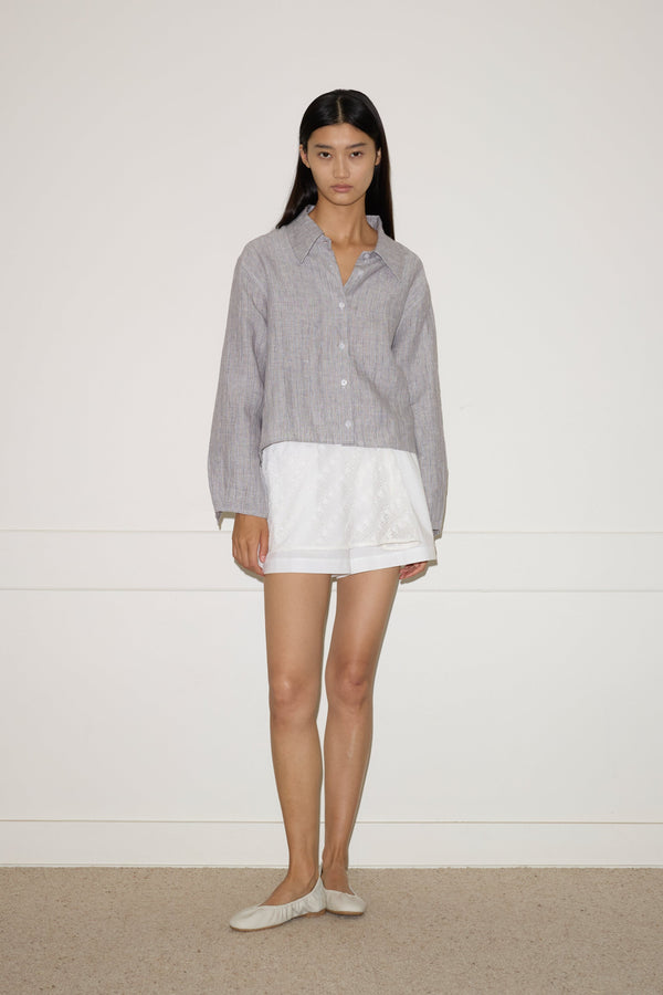 Deiji Studios Collar Point Shirt Haze Blue Collar Point Shirt - Haze Blue