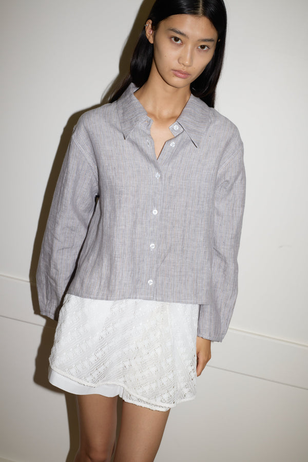 Deiji Studios Collar Point Shirt Haze Blue Collar Point Shirt - Haze Blue