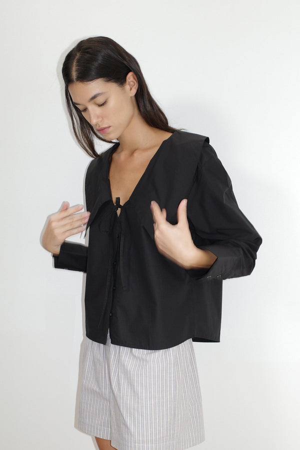 deiji studios Collared Tie Shirt Black Collared Tie Shirt - Black deiji studios Collared Tie Shirt Black Collared Tie Shirt - Black