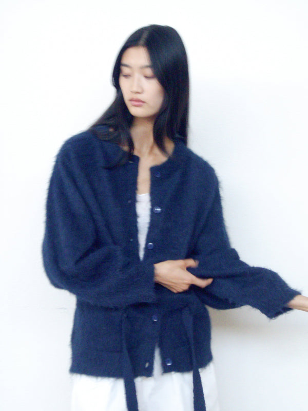 Deiji Studios Belted Cardi Navy Belted Cardi - Navy