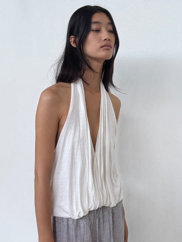 Deiji Studios Jersey Top White Jersey Top - White