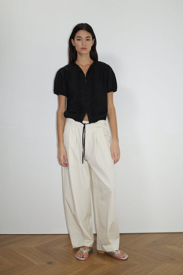 Deiji Studios Double Frill Top Black Double Frill Top - Black