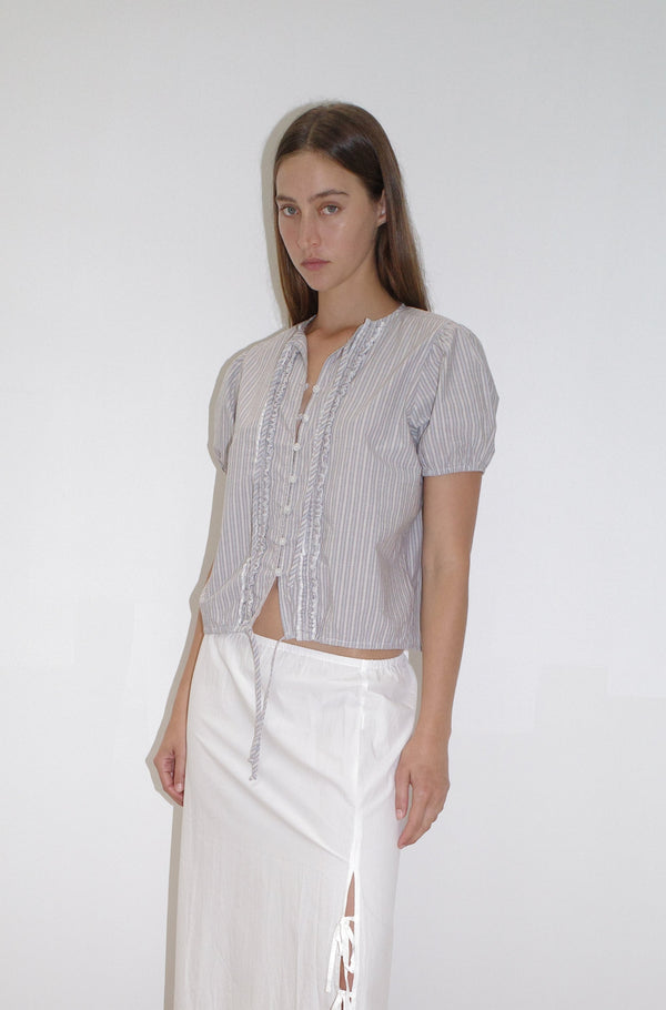 Deiji Studios Double Frill Top Seas Stripe Double Frill Top - Seas Stripe