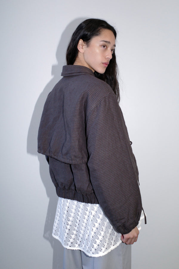 Deiji Studios Double Layered Jacket Slate Check Double Layered Jacket - Slate Check