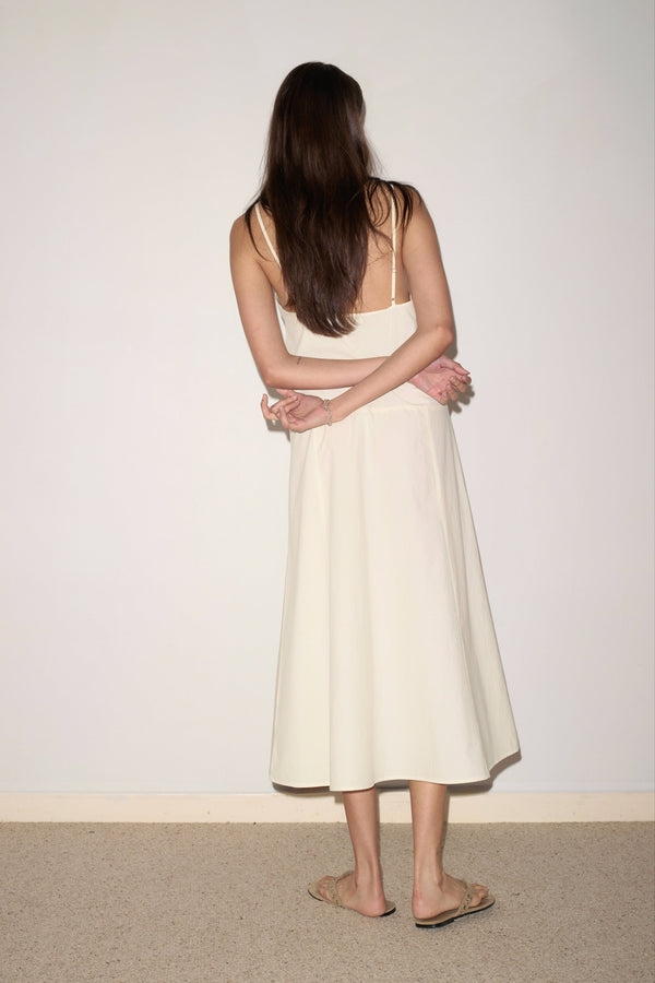 Deiji Studios Double Seam Dress Butter White Double Seam Dress - Butter White
