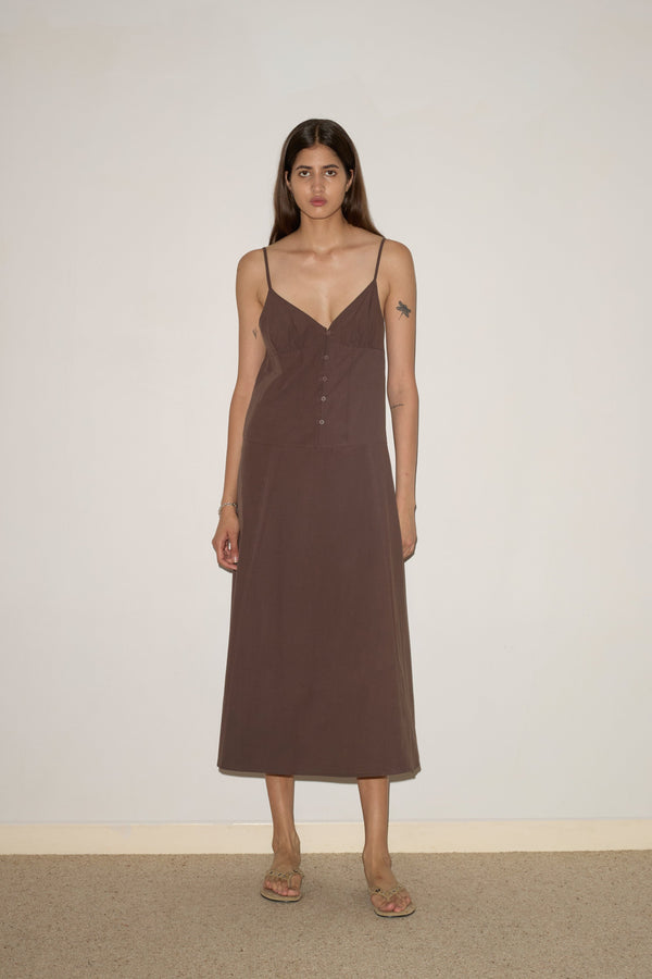 Deiji Studios Double Seam Dress Chocolate Double Seam Dress - Chocolate