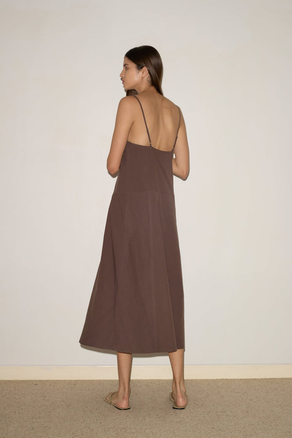 Deiji Studios Double Seam Dress Chocolate Double Seam Dress - Chocolate