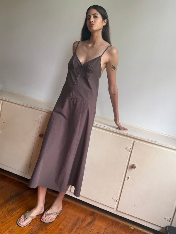 Deiji Studios Double Seam Dress Chocolate Double Seam Dress - Chocolate