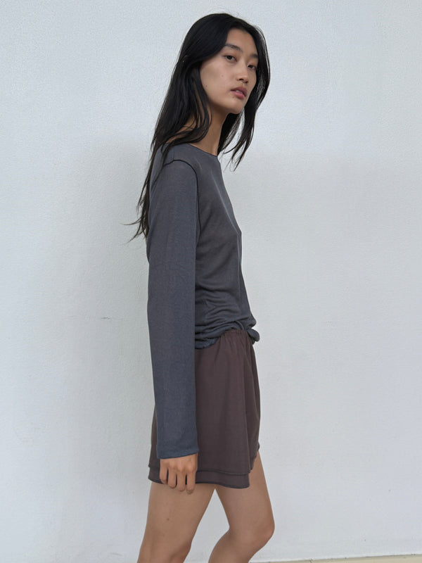 Deiji Studios Knit Long Sleeve Steel Knit Long Sleeve - Steel