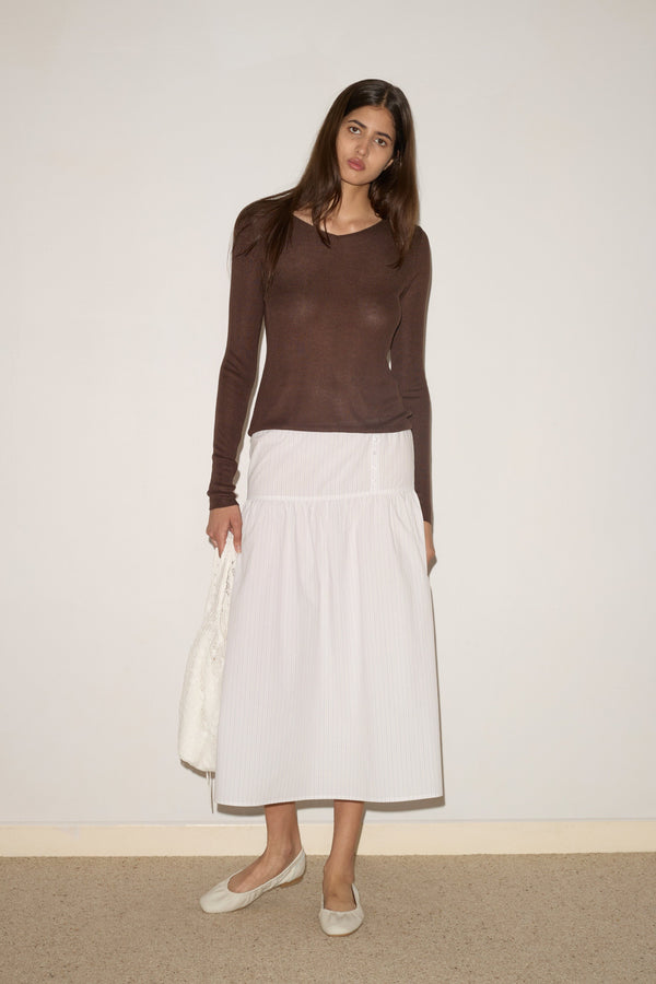Deiji Studios Knitted Top Dark Brown Knitted Top - Dark Brown