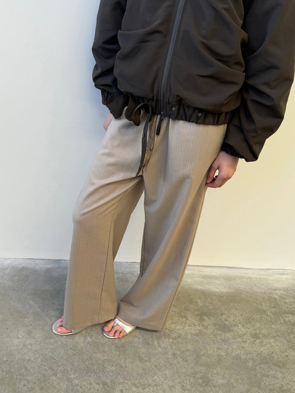 Deiji Studios Low Pocket Pure Wool Pant Dove Stripe Low Pocket Pure Wool Pant - Dove Stripe