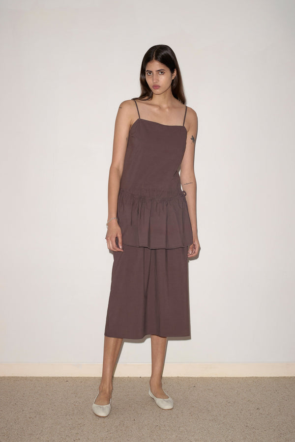 deiji studios Peplum Dress Chocolate Peplum Dress - Chocolate