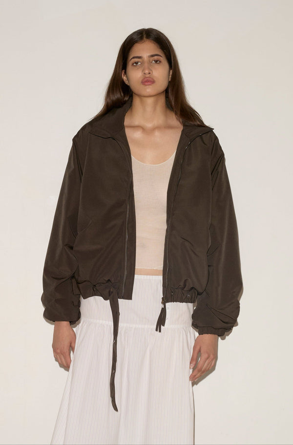 deiji studios Press Stud Jacket Dark Chocolate Press Stud Jacket - Dark Chocolate