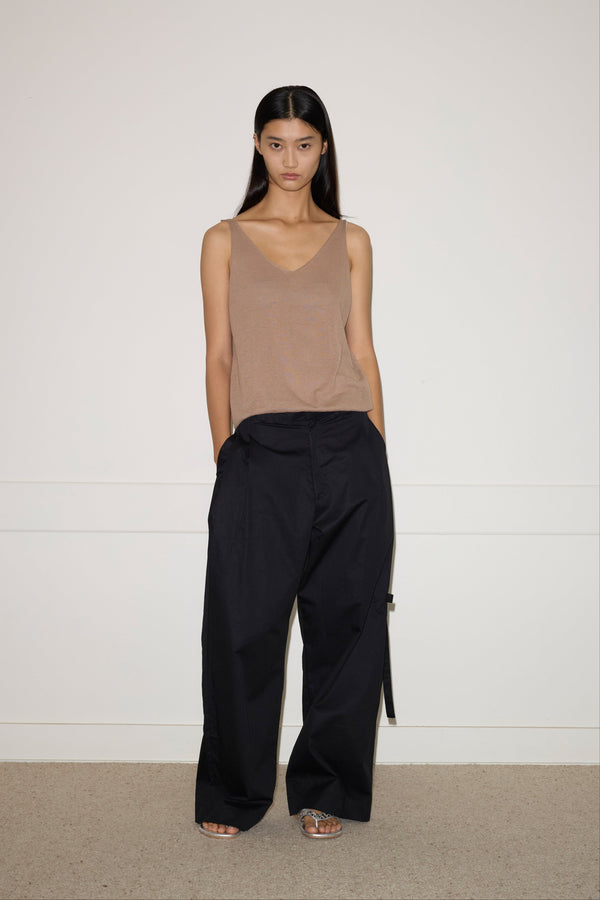 Deiji Studios Rolled Knit Top Light Brown Rolled Knit Top - Light Brown