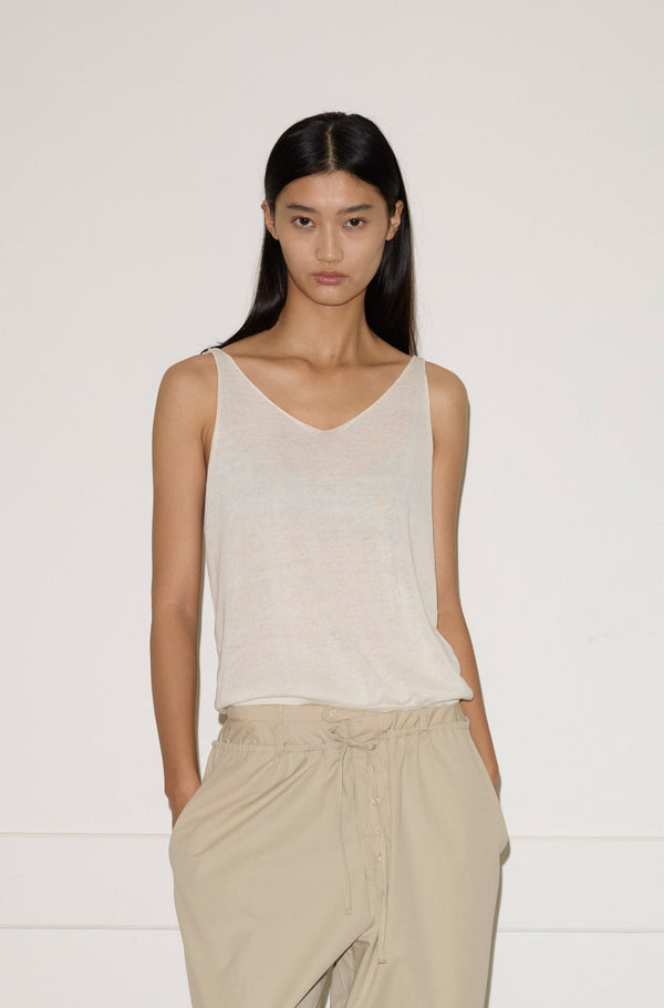deiji studios Rolled Knit Top Off White Rolled Knit Top - Off White
