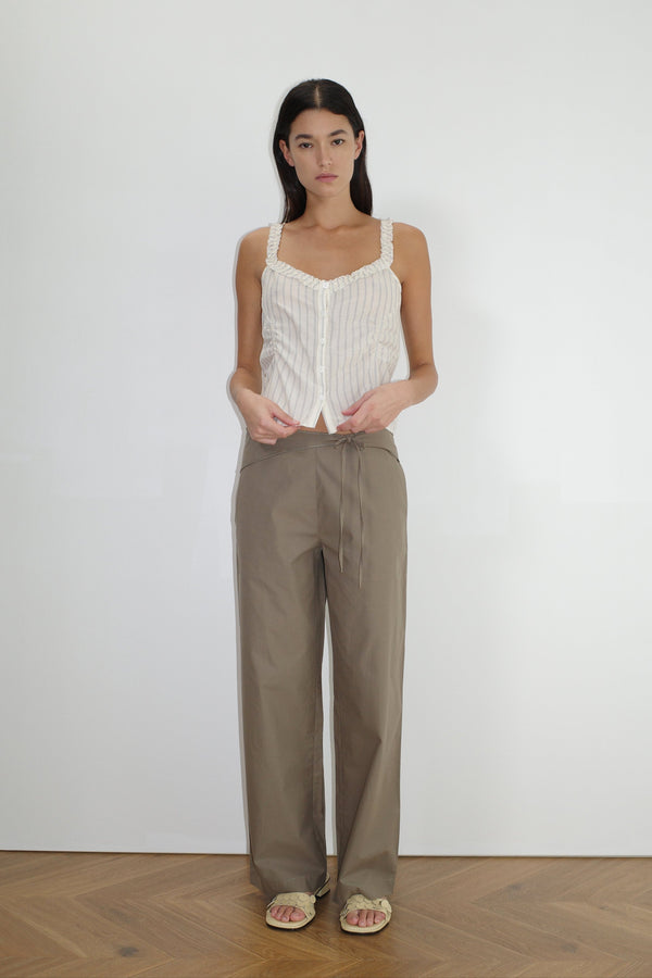 Deiji Studios Ruffle Button Top Raquette Stripe Ruffle Button Top - Raquette Stripe