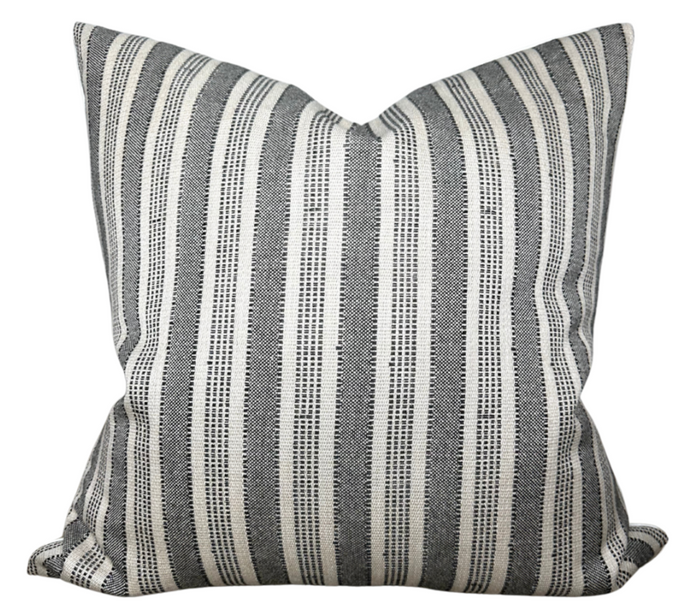 dekowe Amida Pillow Cover in Charcoal on Natural Peter Dunham Textiles