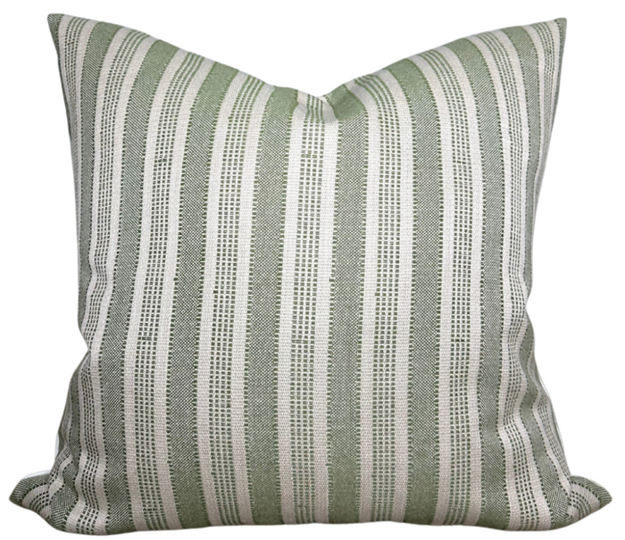 dekowe Amida Pillow Cover in Green on Natural Peter Dunham Textiles