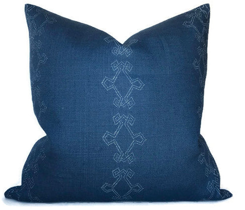 dekowe Aswan Pillow Cover in Ink Indigo Lisa Fine Textiles