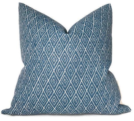 dekowe Atlas Pillow Cover in Indigo Blue Peter Dunham Textiles