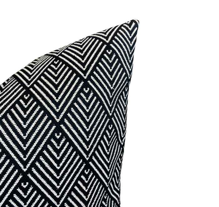 Dekowe Balian Pillow Cover In Noir Indoor Outdoor Pillow