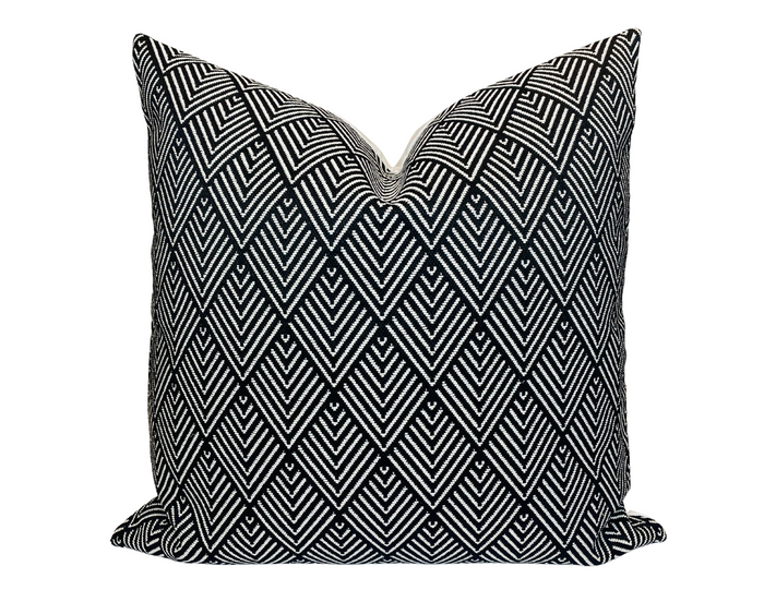 dekowe Balian Pillow Cover in Noir Indoor Outdoor Pillow