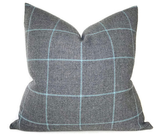 dekowe Bancroft Wool Pillow Cover in Oxford Grey Schumacher Textiles